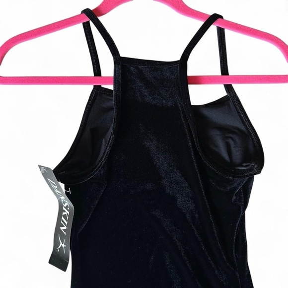 NWT -Danskin Black Velvet Halter Leotard - Size Medium, - Picture 4 of 7
